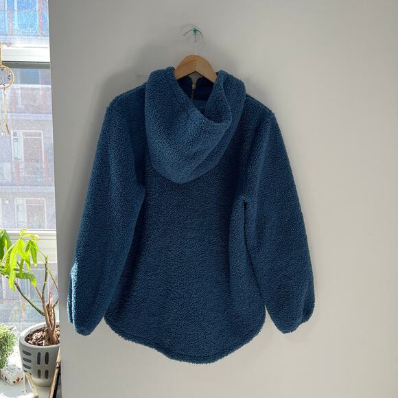 Loft Blue Boucle Oversized Hoodie Sweatshirt Size Large - Picture 7 of 7